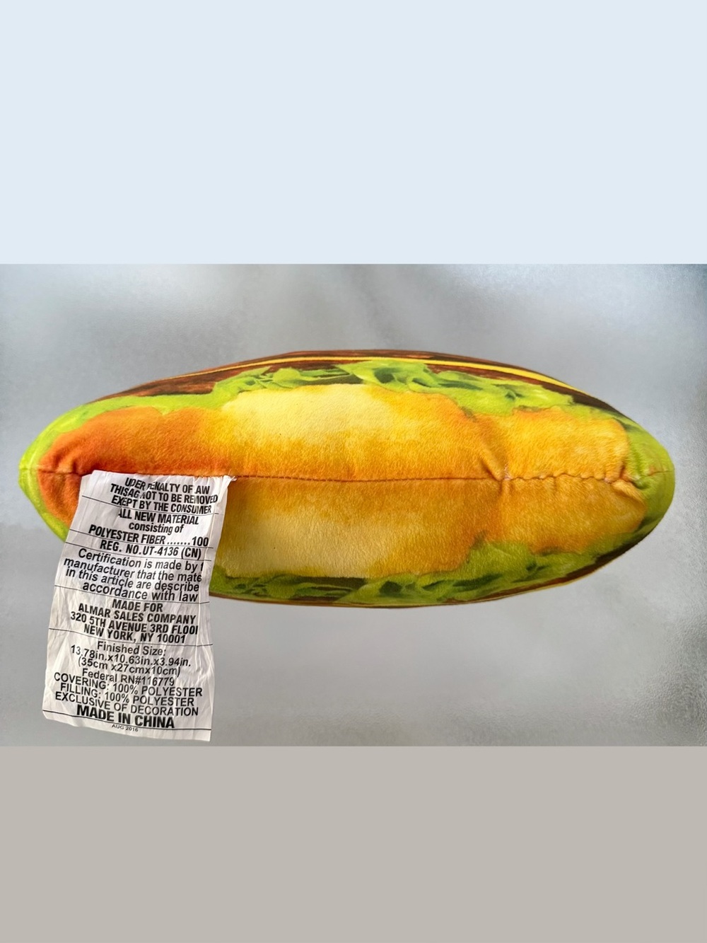 Double Cheeseburger 3D Photorealistic Decorative Plush Throw Pillow - Picture 4 of 6